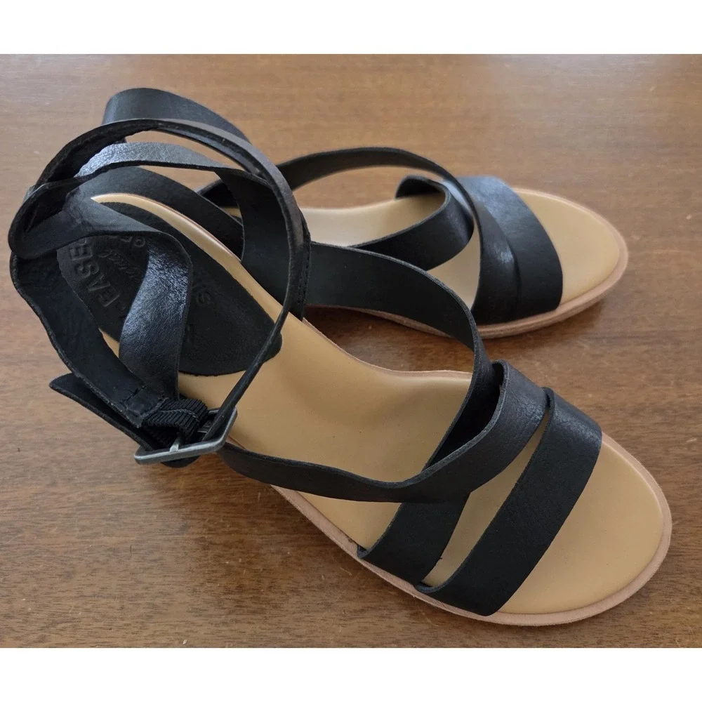 Cork Ease Marianna Ankle Strap Sandals Sz 10 Black‎